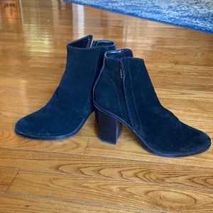 Dolce Vita double zip black suede booties/ankle boots.